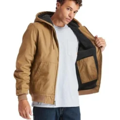 Timberland Pro Men's Gritman Lined Canvas Hooded Jacket - - TB0A1VB4D02