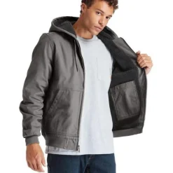 Timberland Pro Men's Gritman Lined Canvas Hooded Jacket - - TB0A1VB4060