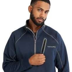 Timberland Pro Men's Reaxion 1/4 Athletic Fleece Jacket -Navy- TB0A55RV440