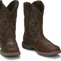 Tony Lama Men's Junction 11' Wide Square Toe WP Western Work Boot -Brown- RR3353
