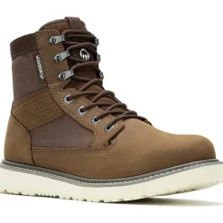 Women Wolverine Men's Trade Canvas 6" Soft Toe Wedge Unlined Work Boot- Brown- W240015
