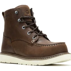 Women Wolverine Women's Trade 6" Comp Toe Wedge Unlined Work Boot- Brown- W241058