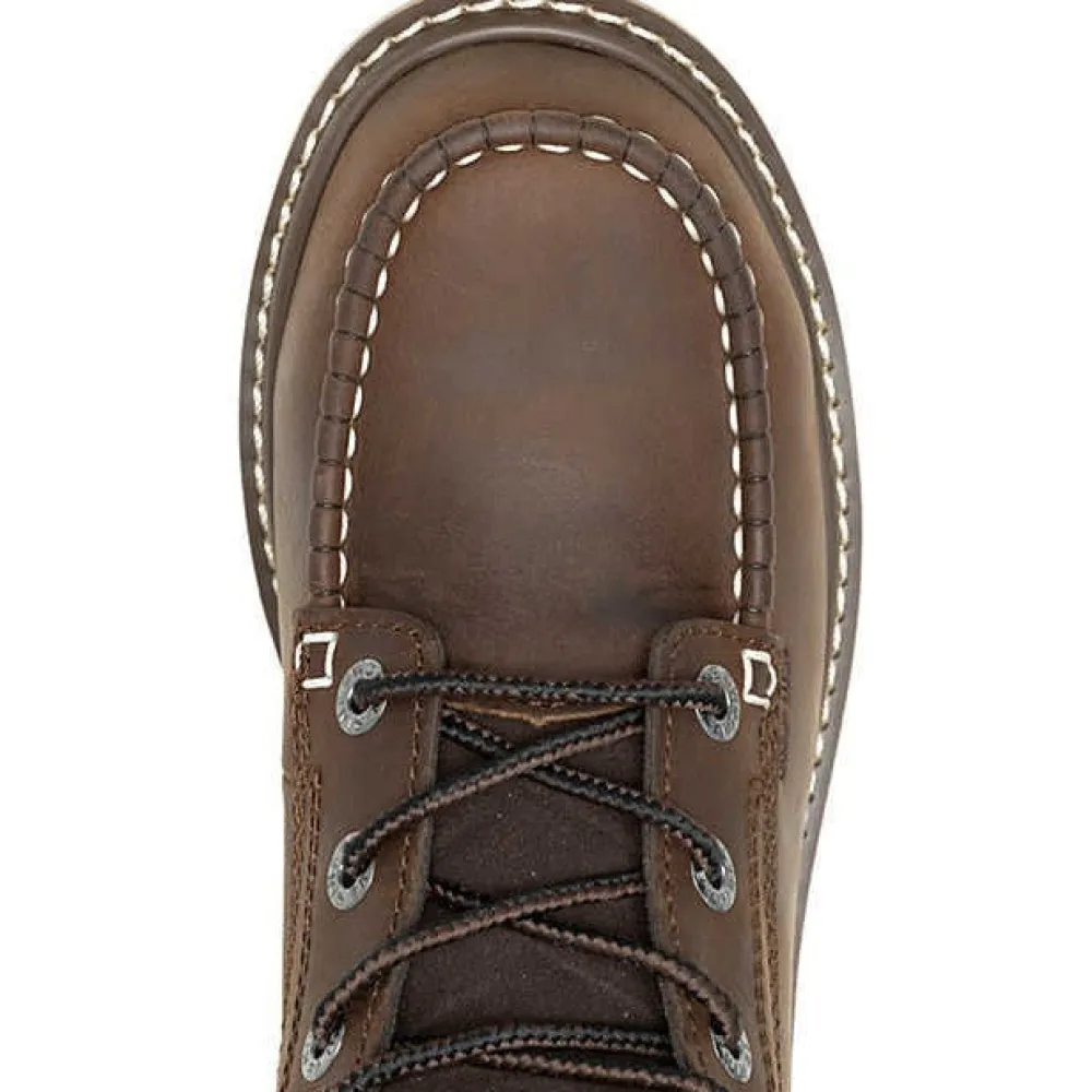 Women Wolverine Women's Trade 6" Comp Toe Wedge Unlined Work Boot- Brown- W241058